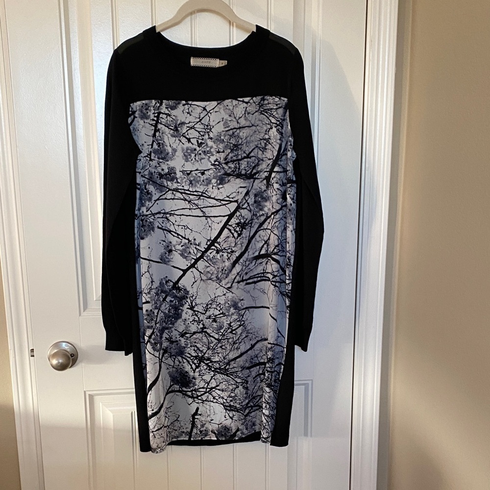 Cluny Black and Gray Long Sleeve Dress
